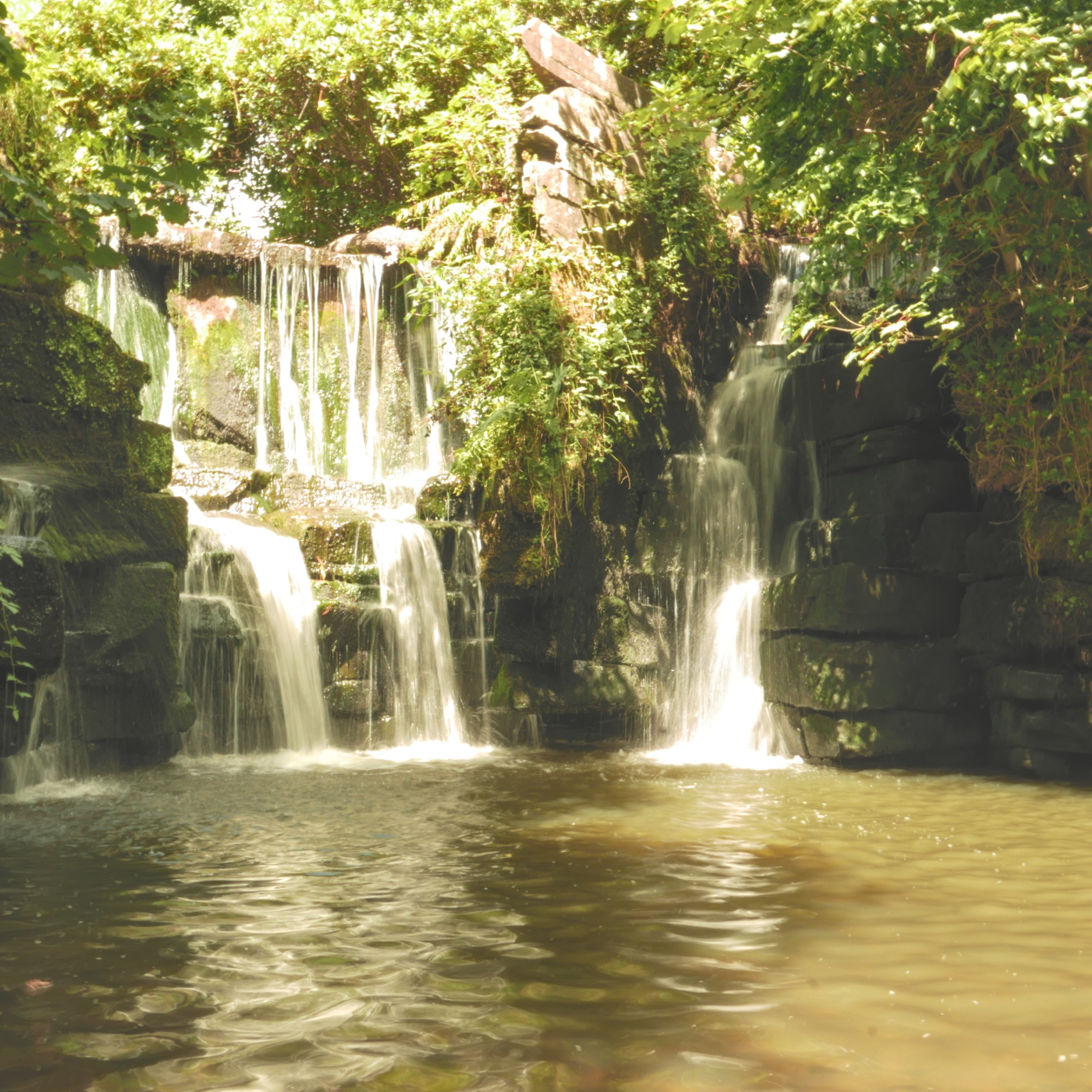 A small waterfall.